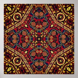 Tile of Museum Persian or Oriental Carpet Detail Poster