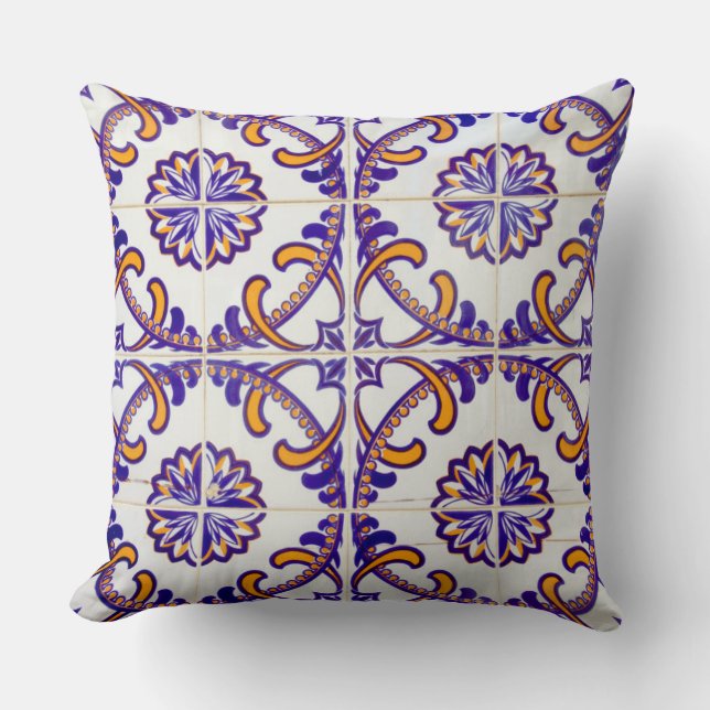 Tile pattern close-up, Portugal Cushion (Front)