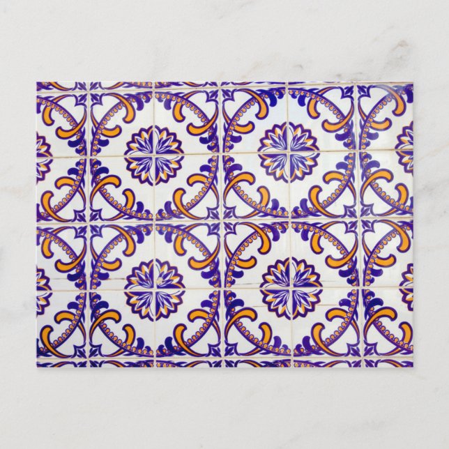 Tile pattern close-up, Portugal Postcard (Front)