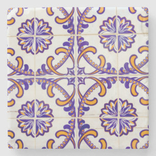 Tile pattern close-up, Portugal Stone Coaster