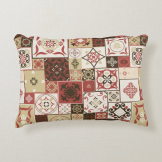 Tile PATTERN from marsala-brown-beige style Morocc Decorative Cushion