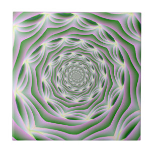 Tile Pink and Green Vortex