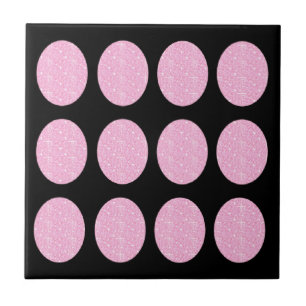 Tile Pink Glitter Circles On Black