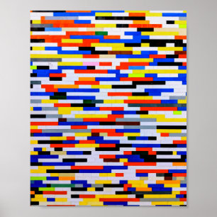 Tile Primary Colour Building Blocks Poster