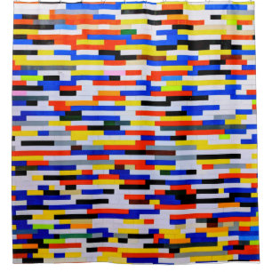 Tile Primary Colour Building Blocks Shower Curtain
