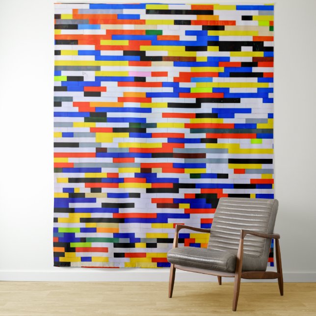 Tile Primary Colour Building Blocks Tapestry (In Situ)
