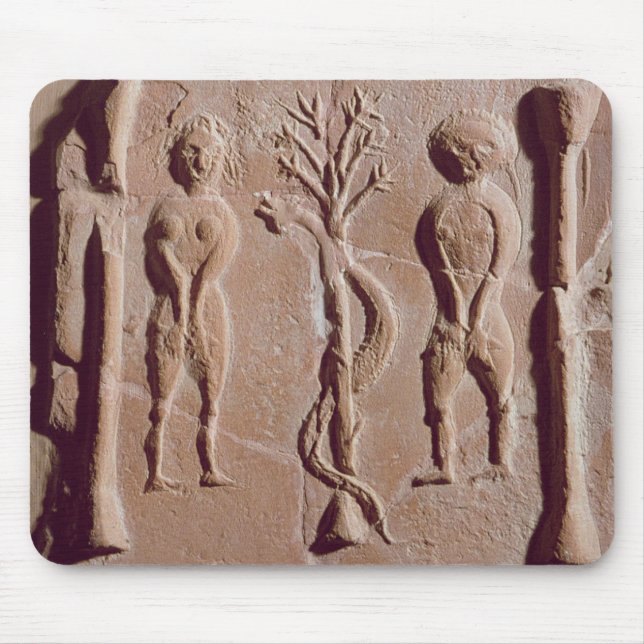 Tile representing Adam and Eve, Roman Mouse Pad (Front)