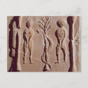 Tile representing Adam and Eve, Roman Postcard