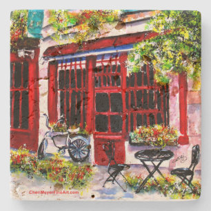 Tile - Rouge Porte' Cafe' Stone Coaster