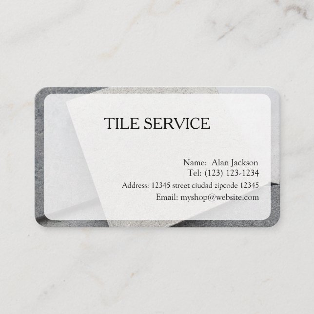 TILE SERVICES Business card editable (Front)