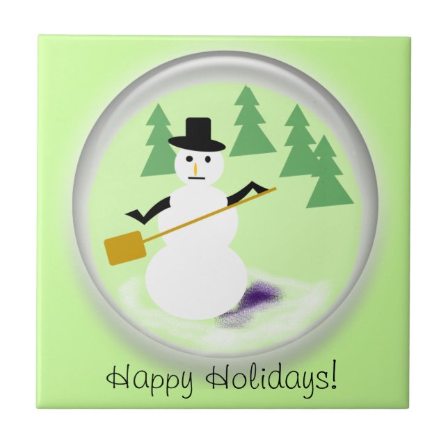 Tile - Snowman Globe (Front)