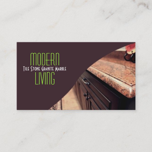 Tile Stone Granite Marble Construction Business Business Card (Front)
