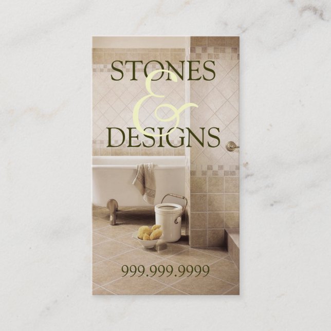 Tile Stone Granite Marble Construction Flooring Business Card (Front)