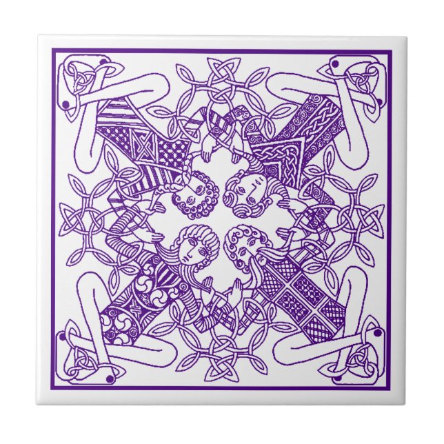 Tile Trivet Celtic Knot intertwined lives friends (Front)