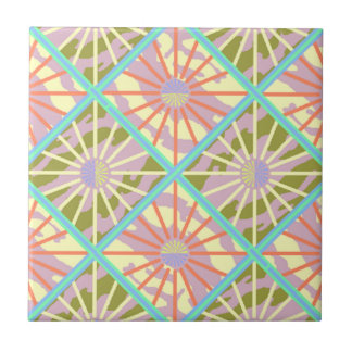 Tile Vintage Retro Colourful Atomic Era Starburst