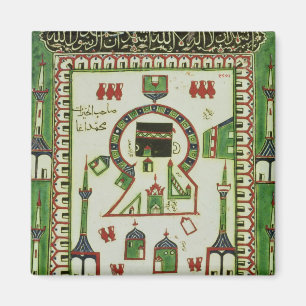 Tile with a representation of Mecca Magnet
