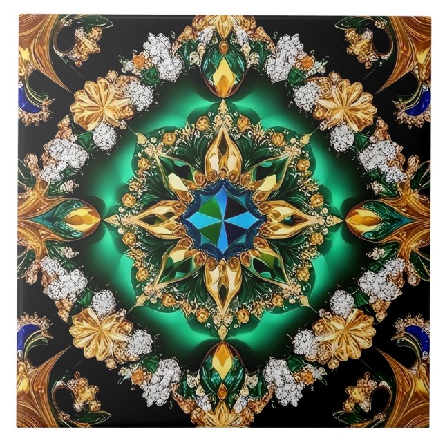 Tile with Brazilian Colours modern Design (Front)