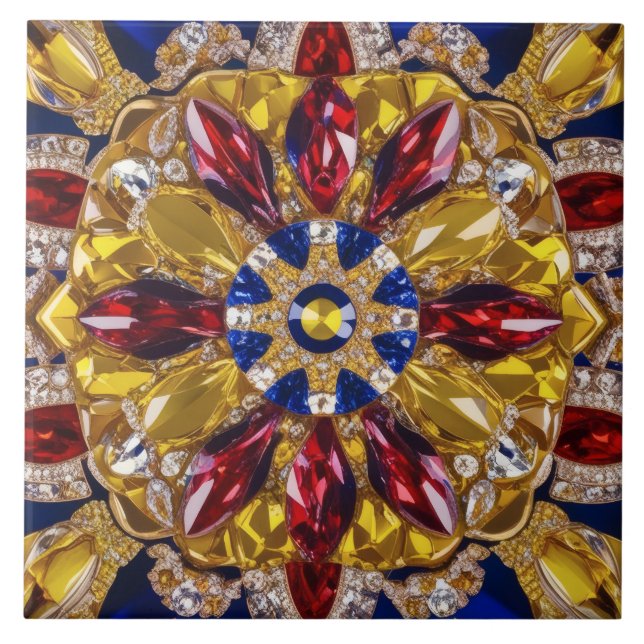 Tile with Colombia Colours modern Design (Front)