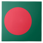 Tile with flag of Bangladesh<br><div class="desc">Add a bold expression of national pride to your décor with this striking tile featuring the flag of Bangladesh! Showcasing the vivid red circle against the rich green background, this tile captures the essence of Bangladesh’s heritage in a timeless and durable format. Whether used as a decorative accent, a functional...</div>