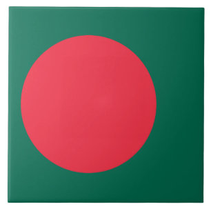 Tile with flag of Bangladesh