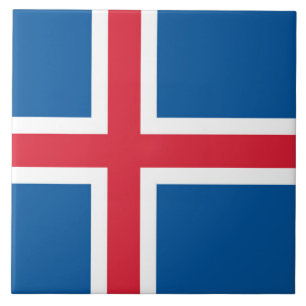 Tile with flag of Iceland