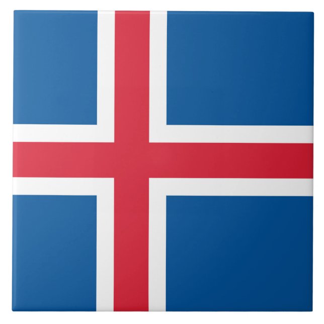 Tile with flag of Iceland (Front)