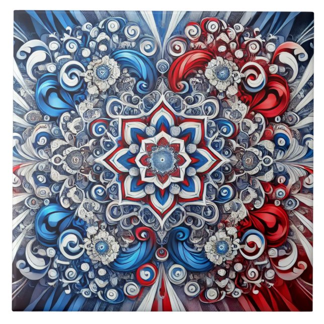 Tile with French Colours modern Design (Front)