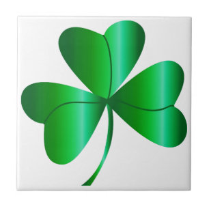 Tile with Green Shamrock