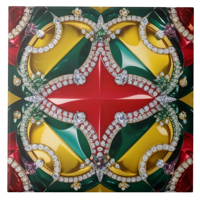 Tile with Los Angeles Colours modern Design (Front)