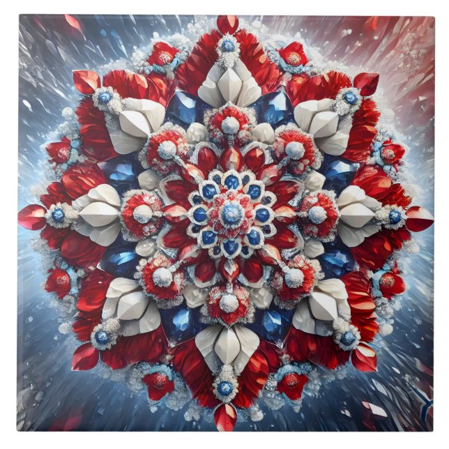 Tile with Norwegian Colours modern Design (Front)