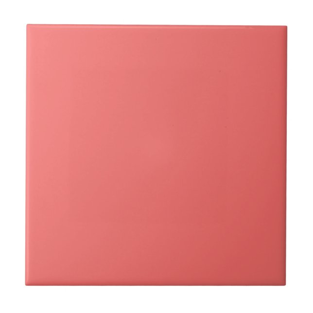 Tile with Salmon Pink Background (Front)