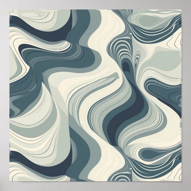 Tiled Abstract Topographic Pattern Poster (Front)