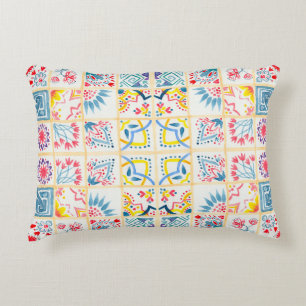Tiled background with oriental ornaments. Watercol Decorative Cushion