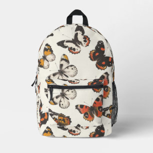 Tiled Butterfly Pattern Printed Backpack