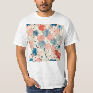Tiled Colourful Bubble Watercolor Pattern T-Shirt