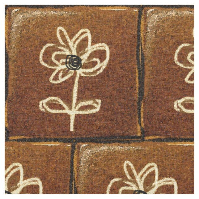 Tiled Cotton Print Fabric (Close Up)