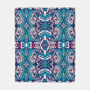 Tiled ethnic pattern. Abstract geometric mosaic vi Fleece Blanket