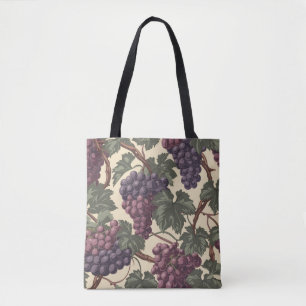 Tiled Grape Pattern Tote Bag