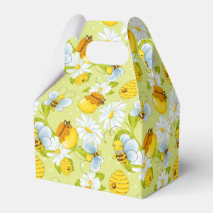 Tiled honey bee pattern party favour box