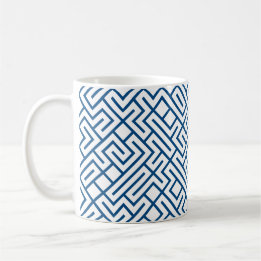 Tiled Lines 10 PRINT Generative (Blue Lines) Coffee Mug