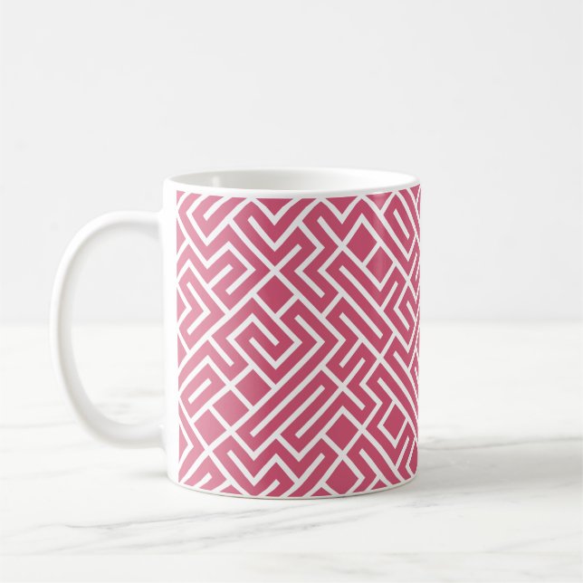 Tiled Lines 10 PRINT Generative (Honeysuckle Fill) Coffee Mug (Left)