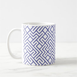 Tiled Lines 10 PRINT Generative (Periwinkle Lines) Coffee Mug