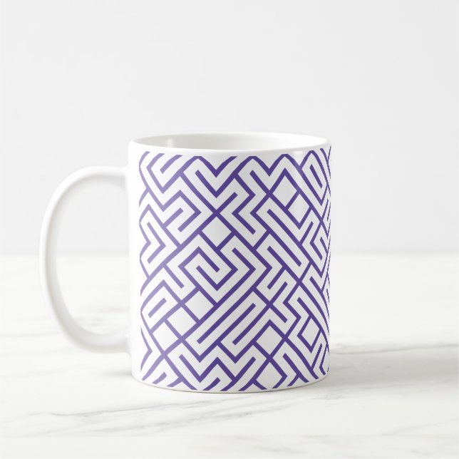 Tiled Lines 10 PRINT Generative (Violet Lines) Coffee Mug (Left)