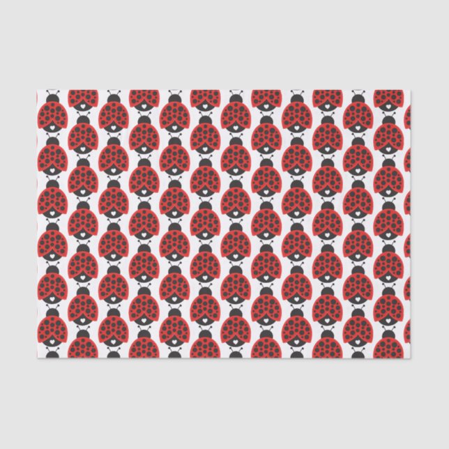 Tiled Little ladybug girls party tissue Tissue Paper (Front)