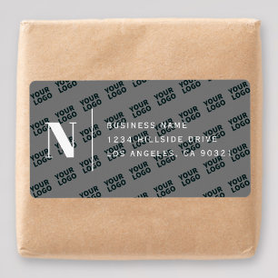 Tiled Logo Design Modern Grey White Return Address