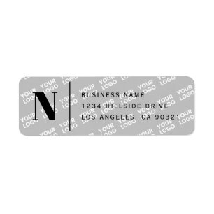 Tiled Logo Design Modern Grey White Return Address Label