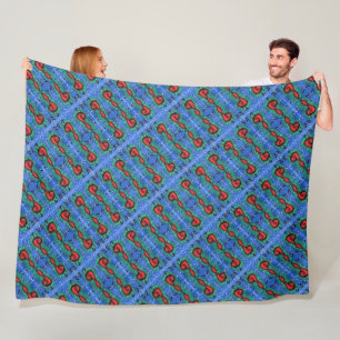 Tiled & mirrored musical notation abstract design fleece blanket