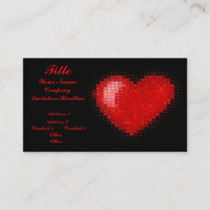 Tiled Mosaic Heart (Bright Red) Business Card