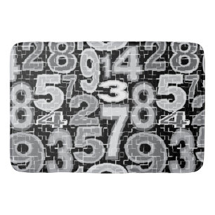 Tiled Number Pattern Bath Mat