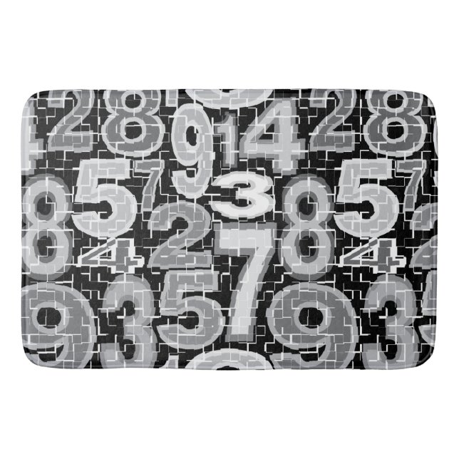 Tiled Number Pattern Bath Mat (Front)